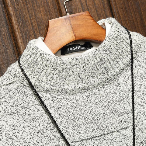 Autumn And Winter Loose Plus Fat Plus Size Half Turtleneck Sweater - bigtallfellastore