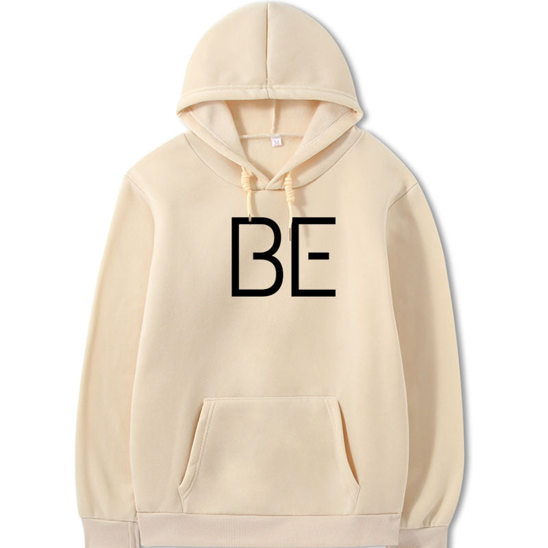 Printed Hoodie BE Letters Men And Women Plus Size Double Hood Sweater Women - bigtallfellastore