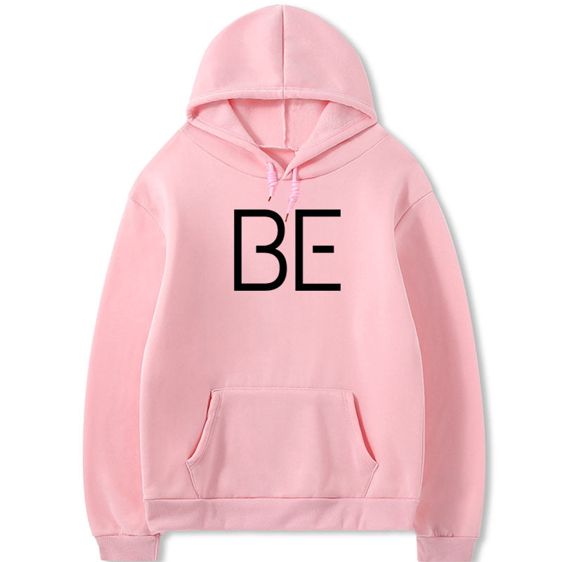 Printed Hoodie BE Letters Men And Women Plus Size Double Hood Sweater Women - bigtallfellastore