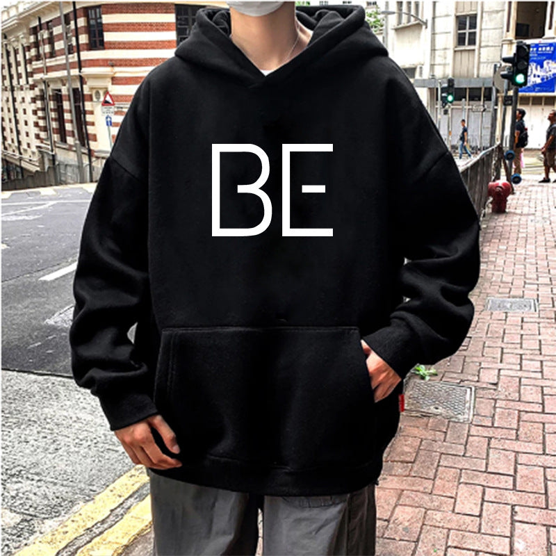 Printed Hoodie BE Letters Men And Women Plus Size Double Hood Sweater Women - bigtallfellastore