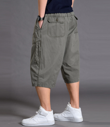 Sports Cropped Trousers Men's Loose Shorts Plus Fat Plus Size Fat Guy Casual Thin 7-point Overalls - bigtallfellastore