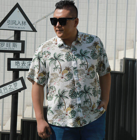 Men's Cotton Breathable And Comfortable Plus Fat Plus Size Summer Shirt - bigtallfellastore