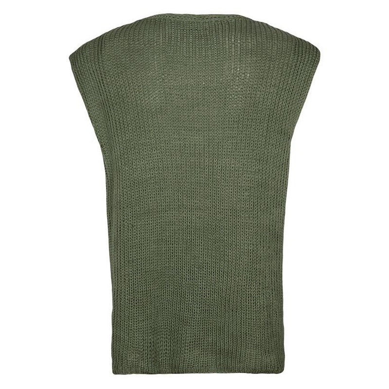 Loose Plus Size Knitted Vest Men - bigtallfellastore